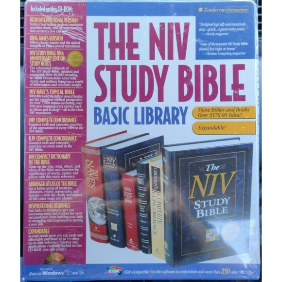 NIV STUDY BIBLE BASIC LIBRARY FOR WINDOWS NOS Brand New - Picture 1 of 11